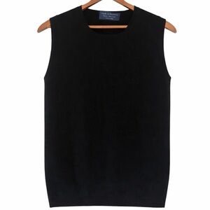 Verdi & Kennedy Black 100% Cashmere Sweater Vest Made in Italy